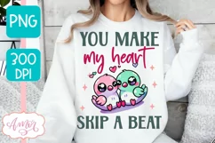 Cute Valentine's day PNG sublimation, You make my heart PNG Product Image 1