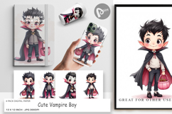 Cute Vampire Boy Digital Paper Product Image 1