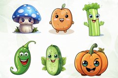Cute Vegetables Sublimation Clipart Product Image 2