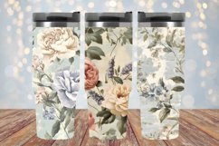Cute Vintage Beige Flower Digital Paper Shabby Chic Pattern Product Image 5