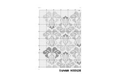 Cute vintage flower ornament easy cross stitch pattern - Tango Stitch