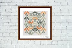 Cute vintage flower ornament easy cross stitch pattern - Tango Stitch