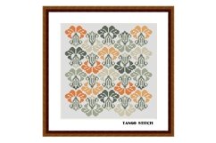 Cute vintage flower ornament easy cross stitch pattern - Tango Stitch