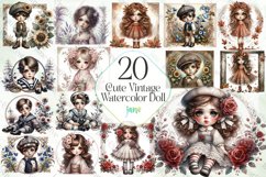 Cute Vintage Watercolor Doll Bundle Product Image 1