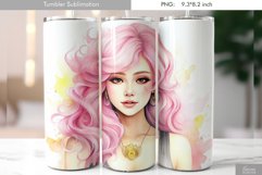 Cute Pastel Watercolor Tumbler Design Product Image 5