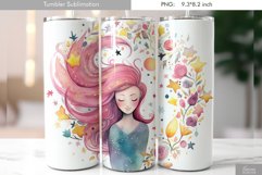 Cute Pastel Watercolor Tumbler Design Product Image 4