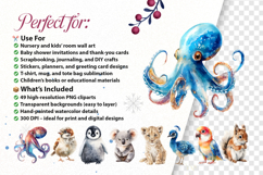 Cute Watercolor Animals Clipart Adorable Forest Bundle 49 Product Image 2