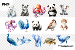 Cute Watercolor Animals Clipart Adorable Forest Bundle 55 Product Image 3