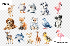 Cute Watercolor Animals Clipart Adorable Forest Bundle 49 Product Image 4
