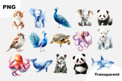 Cute Watercolor Animals Clipart Adorable Forest Bundle 55 Product Image 4