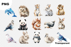 Cute Watercolor Animals Clipart Adorable Forest Bundle 49 Product Image 4