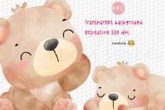 watercolor cute teddy bear clipart, cute baby animal clipart Product Image 4