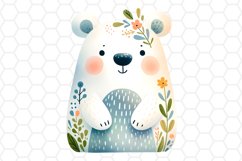 Cute Watercolor Bear Clipart Bear PNG Design