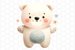 Cute Watercolor Bear Clipart Bear PNG Design