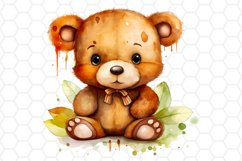 Cute Watercolor Bear Nursery Clipart