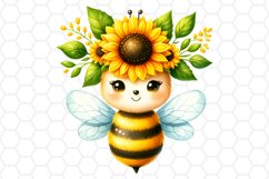 Cute Watercolor Bee Clipart Honeybee Sublimation