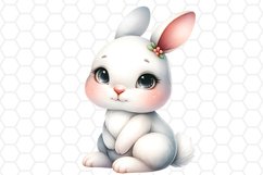 Cute Watercolor Bunny Clipart Sublimation PNG
