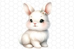 Cute Watercolor Bunny Clipart Sublimation PNG