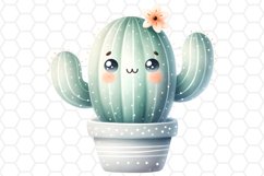 Cute Watercolor Cactus Clipart Sublimation PNG