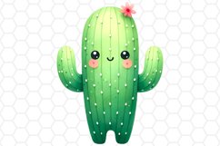 Cute Watercolor Cactus Clipart Sublimation PNG