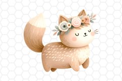 Cute Watercolor Cat Clipart Cat Sublimation PNG