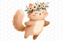 Cute Watercolor Cat Clipart Cat Sublimation PNG