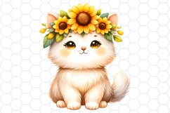 Cute Watercolor Cat Clipart Cat Sublimation PNG