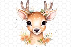 Cute Watercolor Deer Nursery Clipart