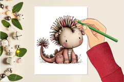 Cute Watercolor Dinosaur Clipart Product Image 2