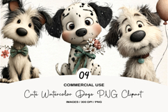 Cute Watercolor Dogs PNG Clipart Product Image 1
