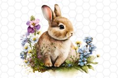 Cute Watercolor Easter Bunny Clipart Sublimation