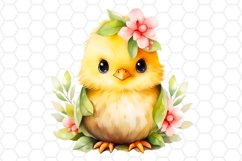 Cute Watercolor Easter Chick Sublimation Cliparts