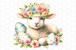Cute Watercolor Easter Lamb Clipart Sublimation PNG