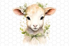 Cute Watercolor Easter Lamb Sublimation Cliparts