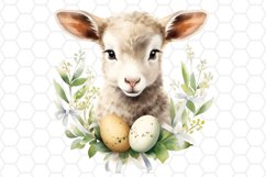 Cute Watercolor Easter Lamb Sublimation Cliparts