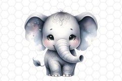 Cute Watercolor Elephant Clipart Baby Elephant PNG