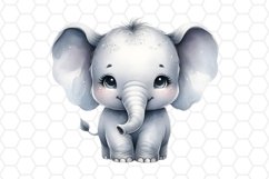 Cute Watercolor Elephant Clipart Baby Elephant PNG