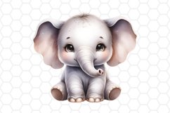 Cute Watercolor Elephant Clipart Baby Elephant PNG