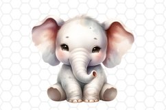 Cute Watercolor Elephant Clipart Baby Elephant PNG