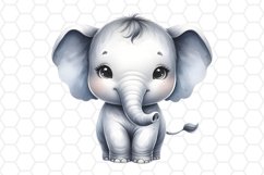 Cute Watercolor Elephant Clipart Baby Elephant PNG