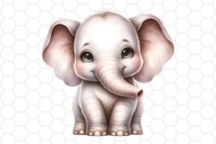 Cute Watercolor Elephant Clipart Baby Elephant PNG