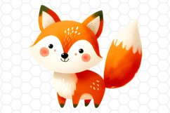 Cute Watercolor Fox Clipart Fox PNG Design