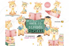 watercolor back to school clipart, back to school animal Product Image 1