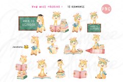 watercolor back to school clipart, back to school animal Product Image 3