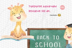 watercolor back to school clipart, back to school animal Product Image 4