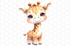 Cute Watercolor Giraffe Nursery Clipart Baby Giraffe PNG
