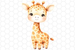 Cute Watercolor Giraffe Nursery Clipart Sublimation