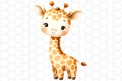 Cute Watercolor Giraffe Nursery Clipart Sublimation