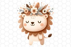 Cute Watercolor Lion Nursery Clipart Cute Lion PNG Design