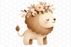 Cute Watercolor Lion Nursery Clipart Cute Lion PNG Design